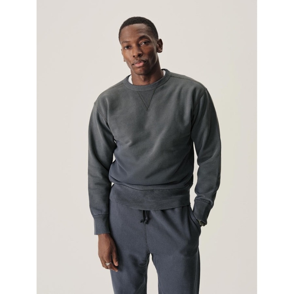 Buck Mason Welterweight Double V Crew Sweatshirt Black BM15110.877 Mens L